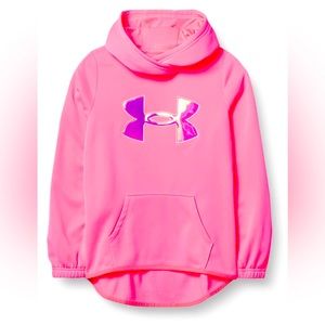 Under Armour Girls' Armour Fleece Iridescent Big Logo Hoodie
